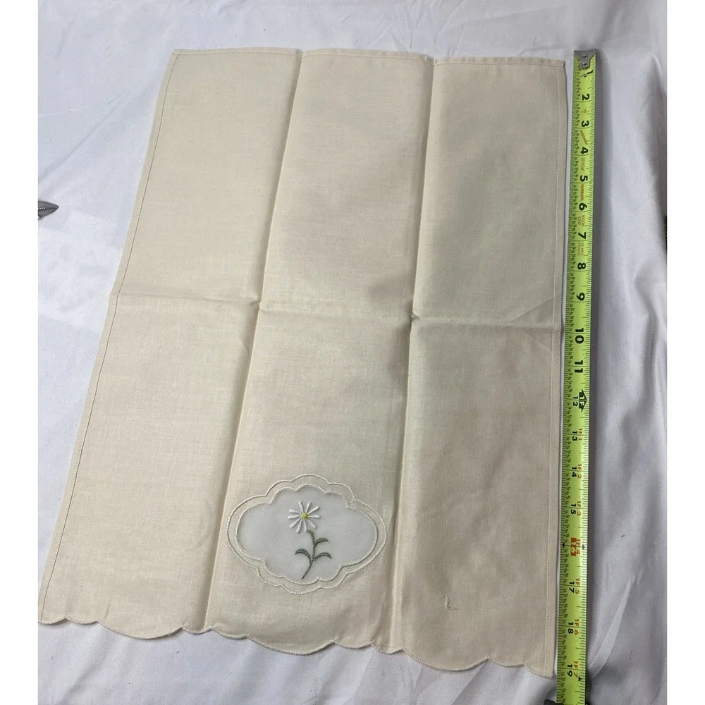 Vintage Scalloped Cocktail Napkins Hand Towels With Flowers